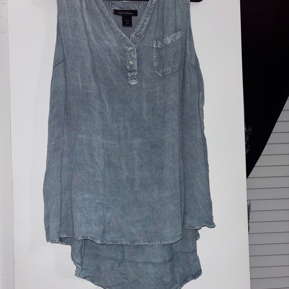 Ashley Stewart Tops - Ashley Stewart Denim Blue Sleeveless Blouse